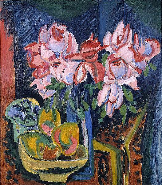 Ernst Ludwig Kirchner Pink Roses France oil painting art